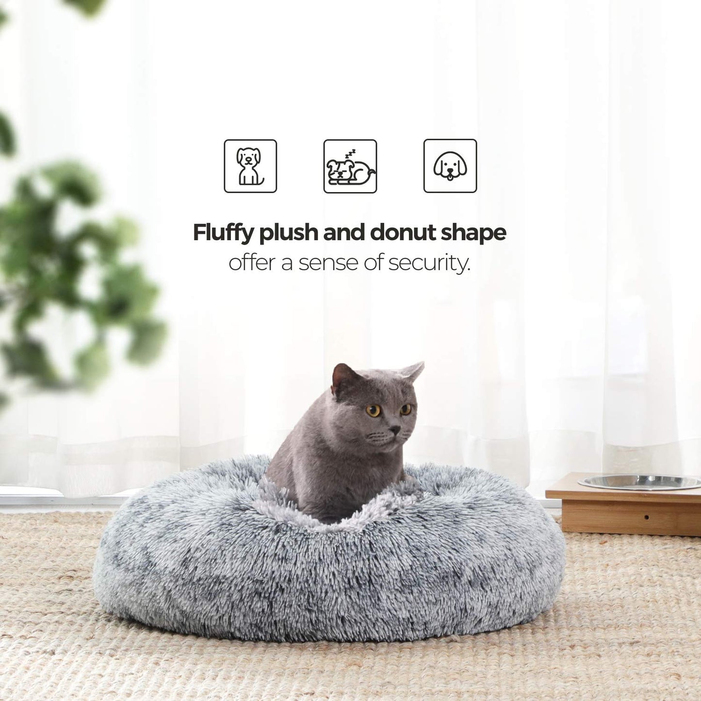 welpino Plush Donut Bed for Dogs & Cats – Washable & Calming