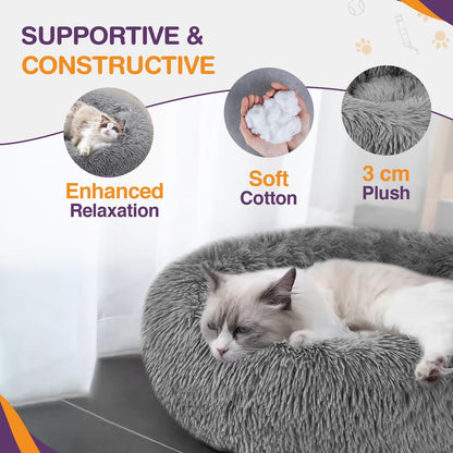 welpino Donut Bed for Cats & Dogs – Soft, Calming & Anti-Slip