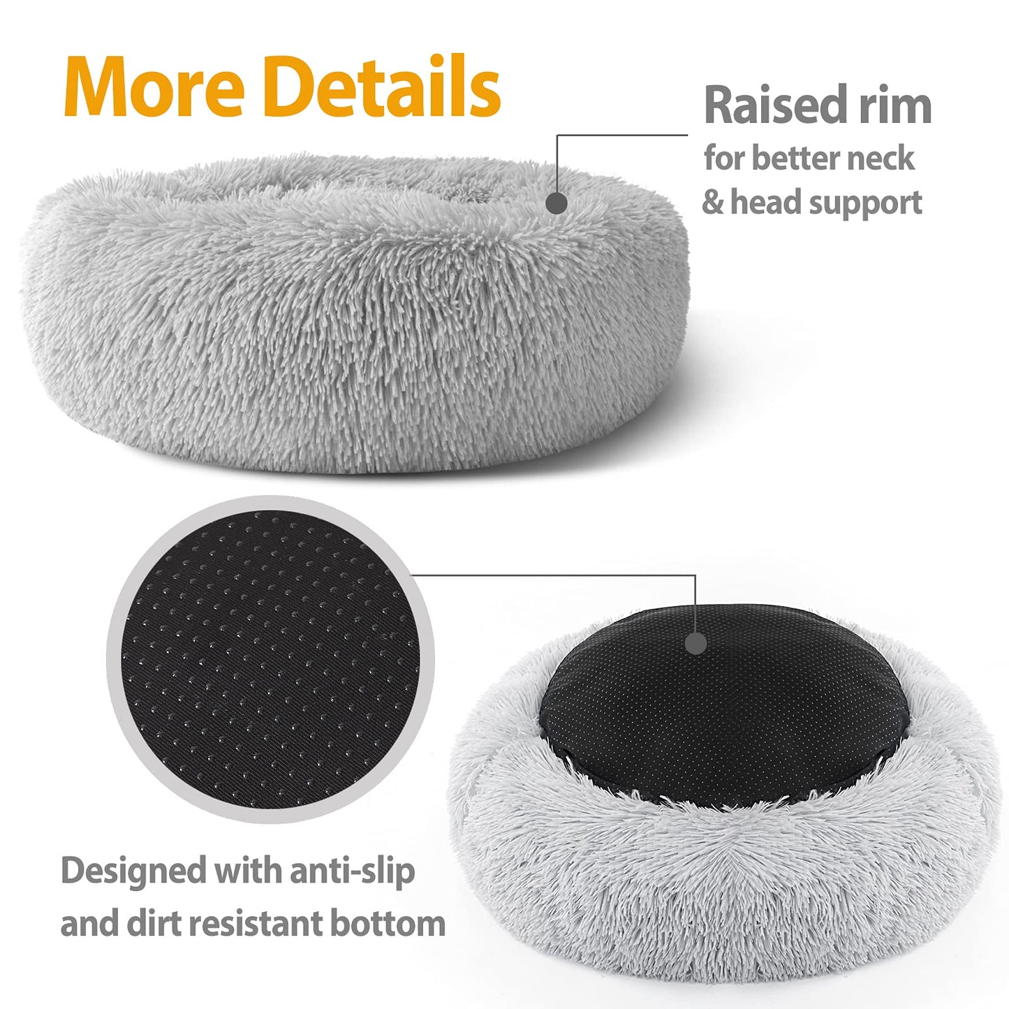 welpino Plush Donut Bed – Self-Warming & Calming for Pets