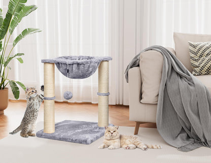 welpino Small Cat Tree – Scratching Post with Hammock & Toy