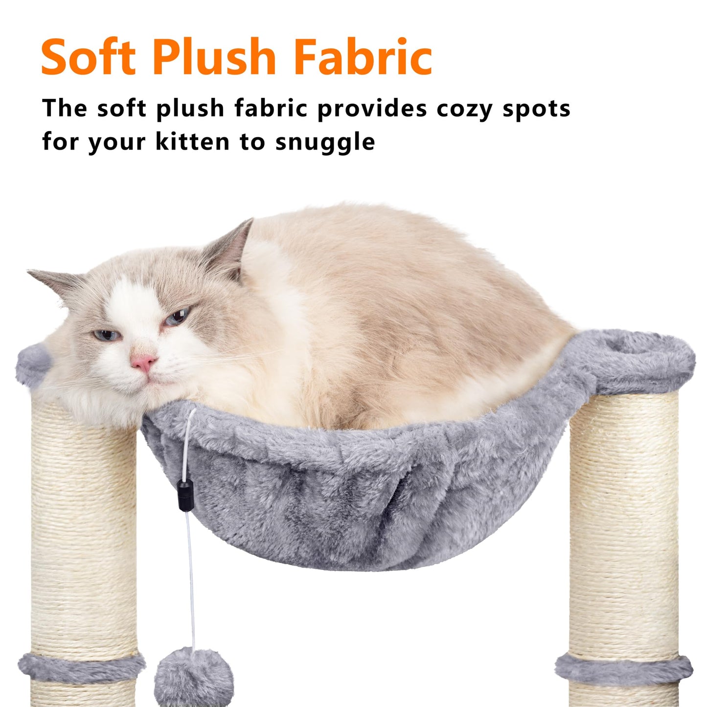 welpino Small Cat Tree – Scratching Post with Hammock & Toy