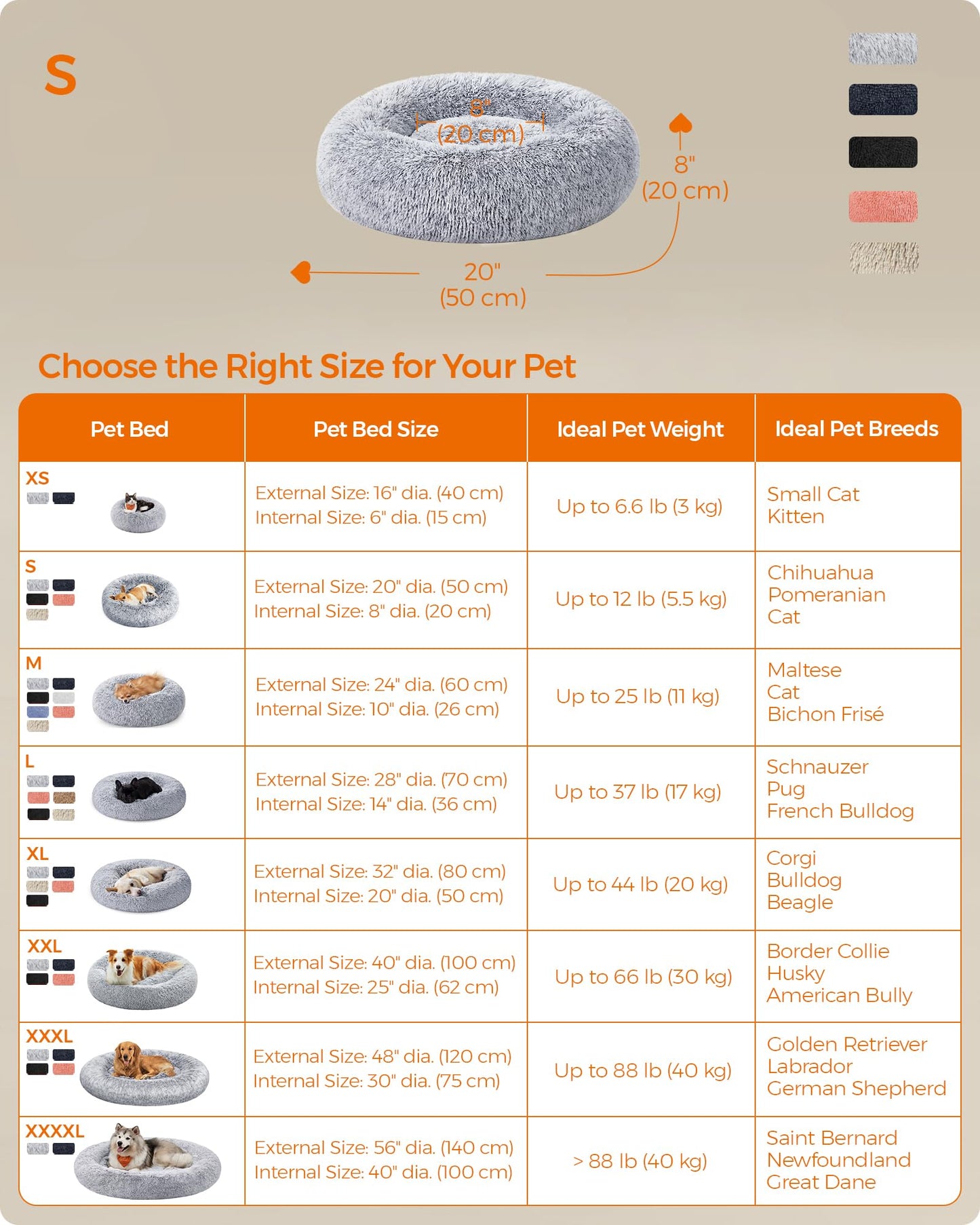 welpino Plush Donut Bed for Dogs & Cats – Washable & Calming