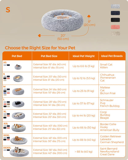 welpino Plush Donut Bed for Dogs & Cats – Washable & Calming